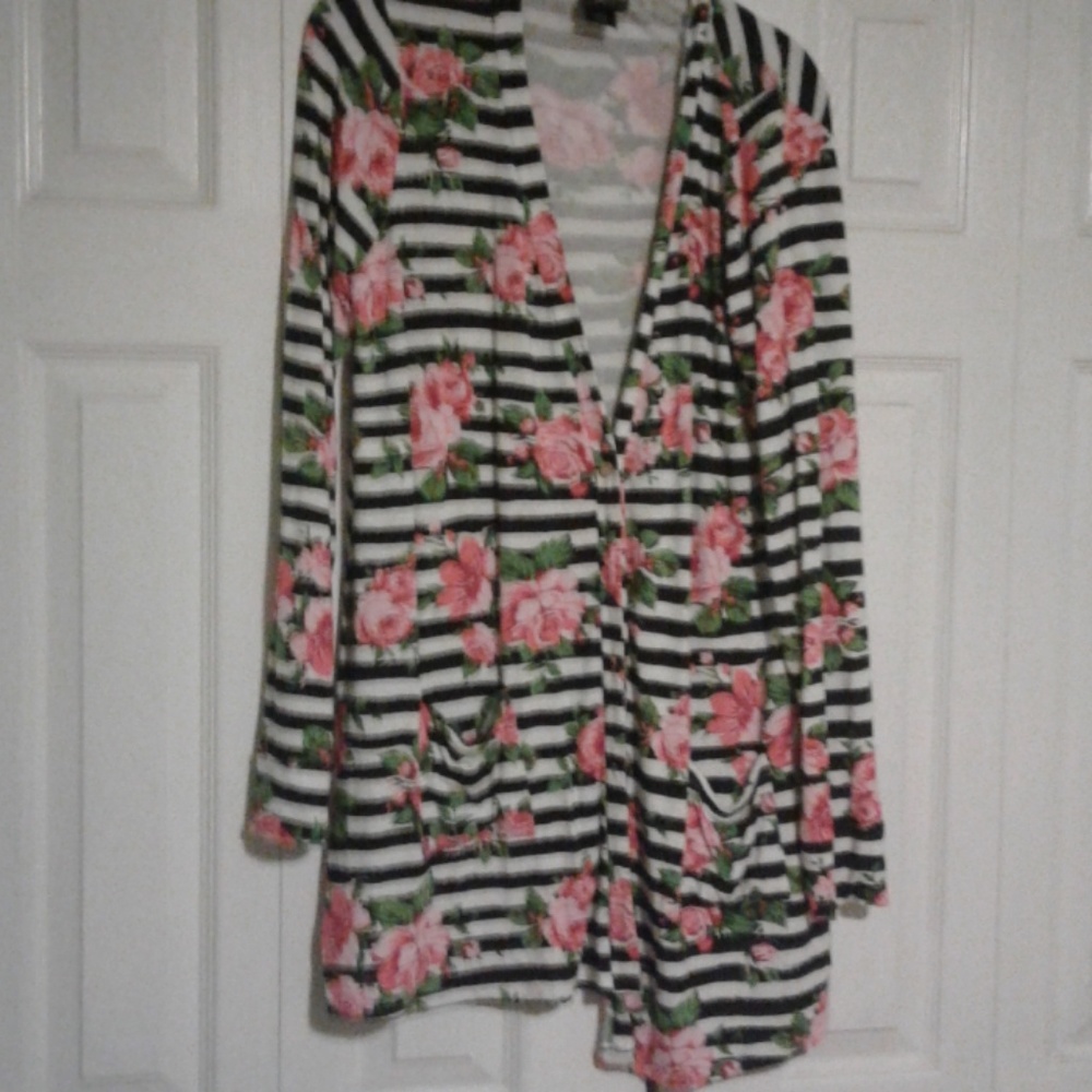 Agnes and dora striped rose cardigan